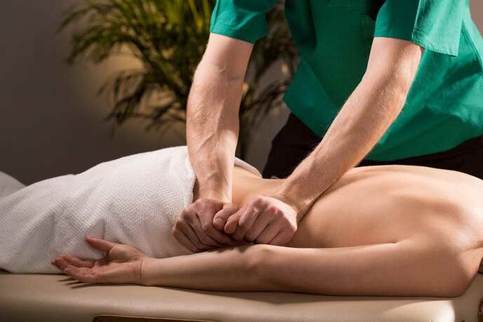 Patient massage with osteochondrose