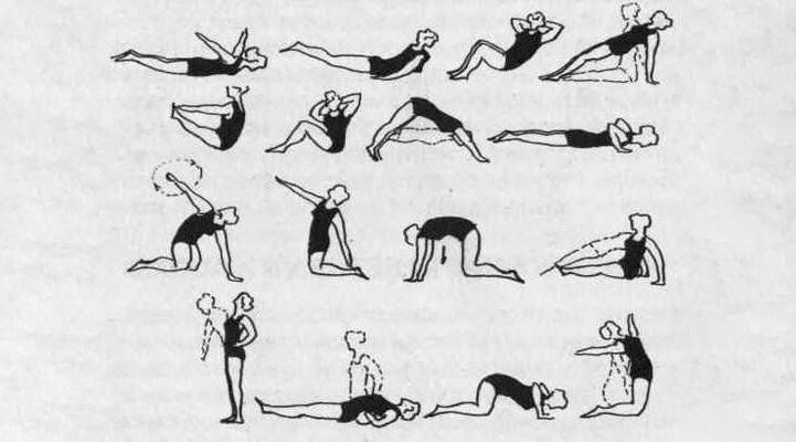 A complex of exercise therapy that helps relieve stiffness of muscle tissue in thoracic osteochondrosis
